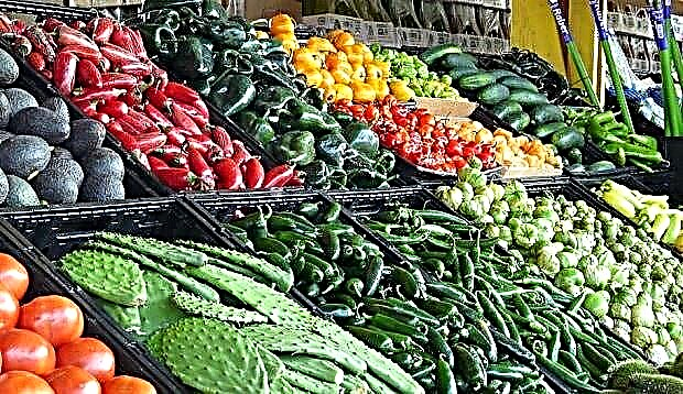 שולחן קלוריות של ירקות