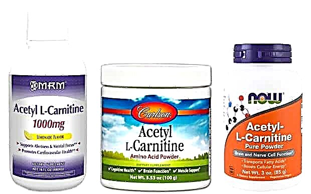 Acetilkarnitin - a kiegészítés jellemzői és az alkalmazás módjai