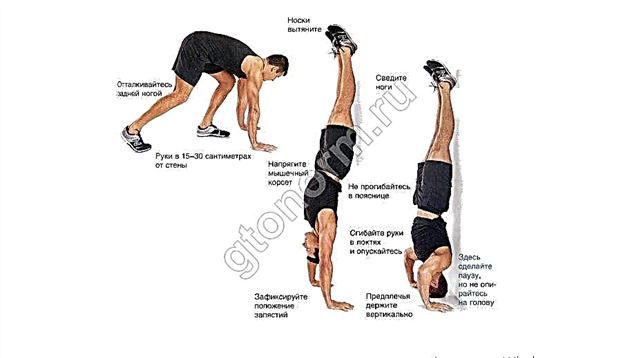 Handstand-push-ups ondersteboven: verticale push-ups