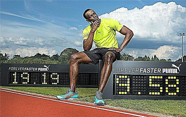 Usain Bolt og heimsmet hans í 100 metra fjarlægð